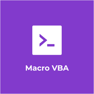 Miniature du logo Macro VBA et son intitulé en blanc sur un fond violet